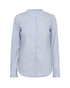 MOS MOSH SKJORTE, MMMATTIE FLIP STRIPE SHIRT, LIGHT BLUE